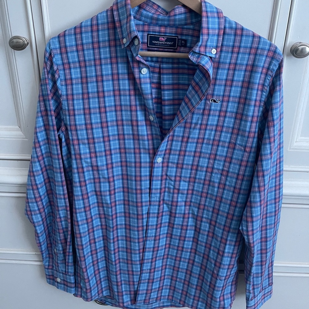 vineyard vines checked button down